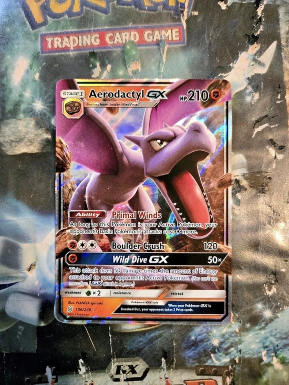 Pokémon Aerodactyl GX Trading Card